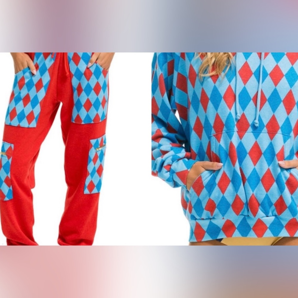 Aviator Nation - set - smiley hoodie and sweatpants